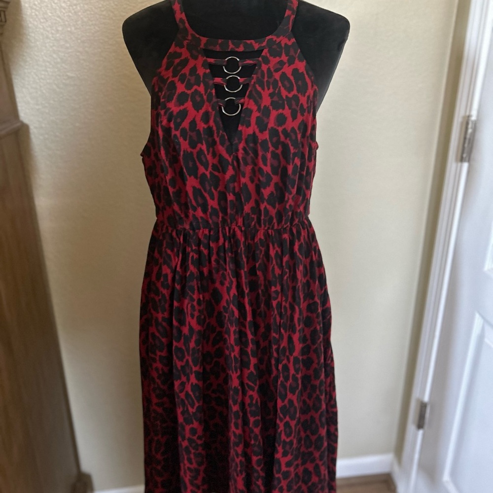 Torrid Red and Black Leopard Print Dress